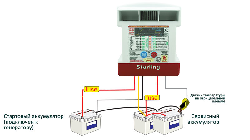 Схема подключения второго аккумулятора к устройству зарядки